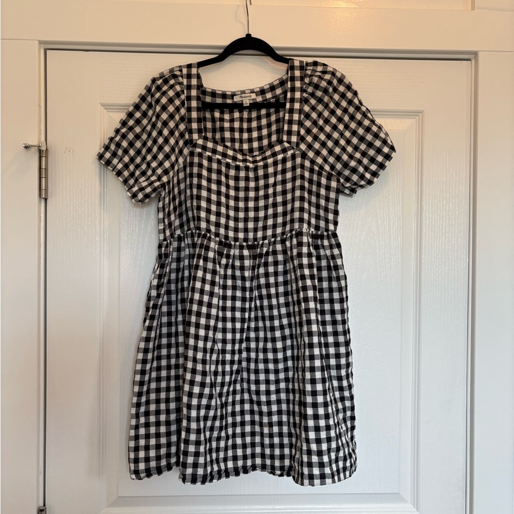Madewell Black and White Checkered Mini Dress - Picture 1 of 4